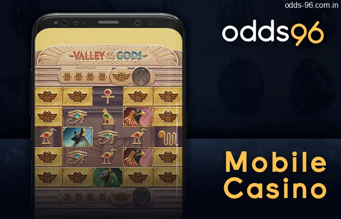 Odds96 mobile casino app for playing slots, aviator, roulette, baccarat and other games