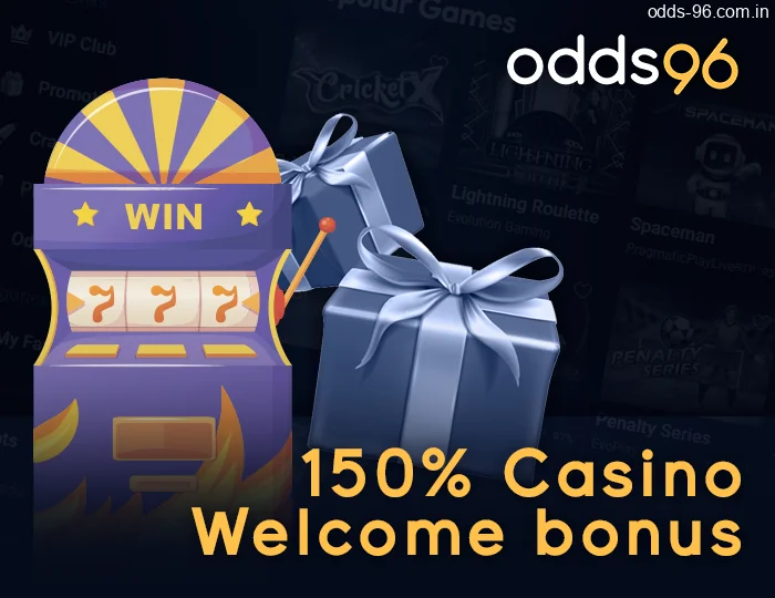 Odds96 150% casino welcome bonus for new indian players