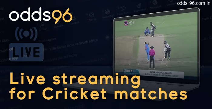 Live streaming for cricket matches at Odds96