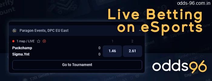 Live Betting on eSports at Odds96: watch and bet
