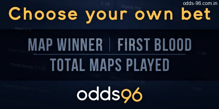 Types of bets on eSports: map winner, first blood, total maps played