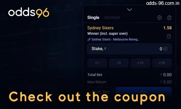 Check out the betting coupon at odds96