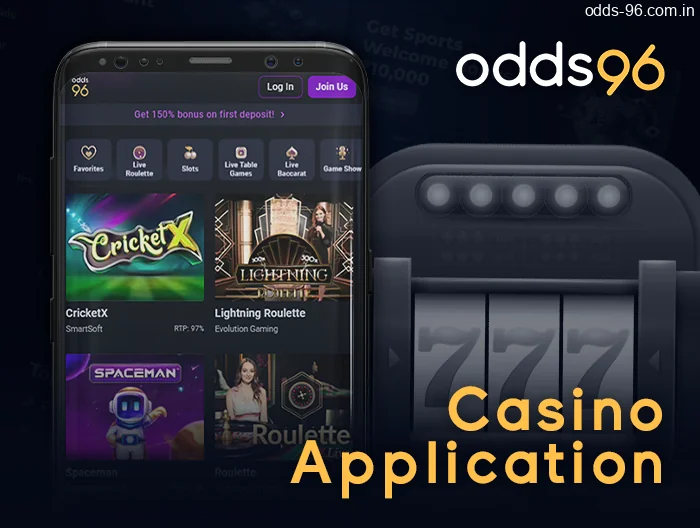 Play Casino at Odds96 app