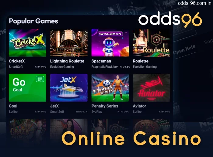 Play online casino at Odds96 IN